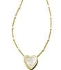 Color:Ivory Mother of Pearl - Image 1 - Gold Plated Heart Short Pendant Necklace