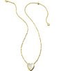 Color:Ivory Mother of Pearl - Image 2 - Gold Plated Heart Short Pendant Necklace