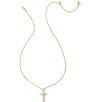 Color:Gold White Crystal - Image 2 - Gracie Cross Short Pendant Necklace