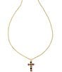 Color:Gold Multi Mix - Image 1 - Gracie Cross Short Pendant Necklace