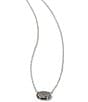 Color:Rhodium Platinum Drusy - Image 1 - Grayson Silver Short Pendant Necklace
