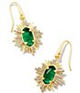 Color:Gold Green Glass - Image 1 - Grayson Crystal Sunburst Drop Earrings