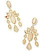 Color:Gold Ivory Mix - Image 1 - Greta Statement Drop Earrings