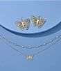 Color:Gold - Image 2 - Hadley Butterfly Drop Earrings