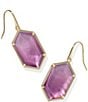 Kendra Scott Hallie Drop Earrings, Color:Gold Purple Mix - Image 1