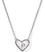 Kendra Scott Heart Letter Silver Short Pendant Necklace - Image 1