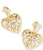 Kendra Scott Holland Heart Drop Earrings, Color:Gold/White Crystal - Image 1