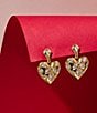 Kendra Scott Holland Heart Drop Earrings, Color:Gold/White Crystal - Image 3