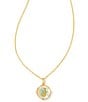 Color:A - Image 6 - Initial Gold Disc Reversible Pendant Necklace in Iridescent Abalone