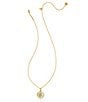Kendra Scott Initial Gold Disc Reversible Pendant Necklace in Iridescent Abalone, Color:A - Image 6