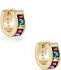 Color:Jewel Tone Mix - Image 1 - Jack Gold Huggie Earrings