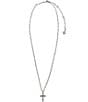 Color:Silver - Image 2 - Jada Cross Short Pendant Necklace