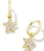 Color:Gold White Crystal - Image 1 - Jae Star Crystal Pave Huggie Hoop Earrings