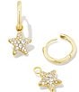 Color:Gold White Crystal - Image 2 - Jae Star Crystal Pave Huggie Hoop Earrings