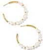 Color:White Pearl - Image 1 - Jovie Beaded Hoop Earrings