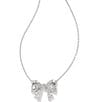 Kendra Scott Krista Bow Short Pendant Necklace, Color:Silver White Pearl - Image 1