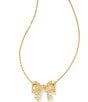 Kendra Scott Krista Bow Short Pendant Necklace, Color:Gold White Pearl - Image 1