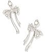 Kendra Scott Krista Bow Drop Earrings, Color:Silver White Mix - Image 1
