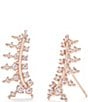 Color:Rose Gold - Image 1 - Laurie Crystal Ear Climber Earrings