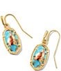Color:Bronze Veined Turquoise Magnesite Red Oyster - Image 1 - Lee Drop Earrings