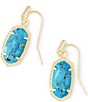 Color:Bronze Veined Turquoise Magnesite - Image 1 - Lee Gold Drop Earrings