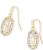 Color:Dichroic Glass - Image 1 - Lee Gold Drop Earrings