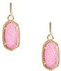 Color:Mulberry Drusy - Image 1 - Lee Gold Drusy Drop Earrings
