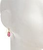 Color:Mulberry Drusy - Image 2 - Lee Gold Drusy Drop Earrings