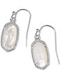 Color:Ivory Mother of Pearl - Image 1 - Lee Silver Drop Earrings