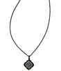 Color:Black Drusy - Image 2 - Mallory Gunmetal Short Pendant Necklace