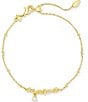 Color:Gold - Image 1 - Mama Script Delicate Chain Bracelet