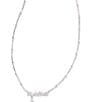 Kendra Scott Mama Script Short Pendant Necklace, Color:Silver - Image 1