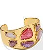 Kendra Scott Margot Vintage Statement Cuff Bracelet, Color:Vintage Gold Pink Mix - Image 1
