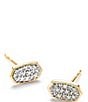 Color:14k Yellow Gold - Image 2 - Marisa Stud Earrings In White Diamond And 14K Gold