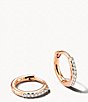 Color:14k Rose Gold - Image 1 - Mila 14K Gold Crystal Huggie Hoop Earrings