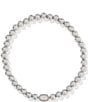Kendra Scott Mini Elaina Beaded Drusy Stretch Bracelet, Color:Silver/Iridescent Drusy - Image 1