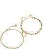 Kendra Scott Mini Elisa Abbie Chain Line Bracelet Set, Color:Gold Multi Mix - Image 1