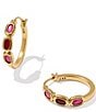 Kendra Scott Mini Elisa Hoop Earrings, Color:Vintage Gold Pink Mix - Image 1