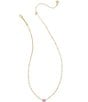 Color:Gold Fuchsia Magnesite Mix - Image 2 - Mini Elisa Satellite 14K Gold Short Pendant Necklace