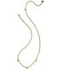 Kendra Scott Mini Elisa Three Stone Strand Collar Necklace, Color:Vintage Gold Marbled Amber Illusion - Image 2