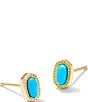 Color:Gold Turquoise - Image 1 - Mini Ellie 14K Gold Stud Earrings