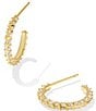 Kendra Scott Monte Huggie Hoop Earrings, Color:Gold/Crystal - Image 1