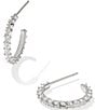 Kendra Scott Monte Huggie Hoop Earrings, Color:Silver/Crystal - Image 1