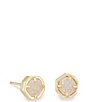 Color:Iridescent Drusy - Image 1 - Nola Gold Stud Earring