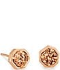Kendra Scott Nola Stud Earrings, Color:Rose Gold Drusy - Image 1