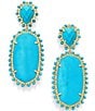 Color:Gold Turquoise - Image 1 - Parsons Gold Statement Drop Earrings