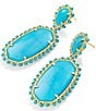 Color:Gold Turquoise - Image 2 - Parsons Gold Statement Drop Earrings