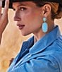 Color:Gold Turquoise - Image 5 - Parsons Gold Statement Drop Earrings