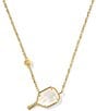 Kendra Scott Pickleball Novelty Short Pendant Necklace, Color:Gold/Ivory Mother of Pearl - Image 1