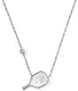 Kendra Scott Pickleball Novelty Short Pendant Necklace, Color:Silver/Ivory Mother of Pearl - Image 1